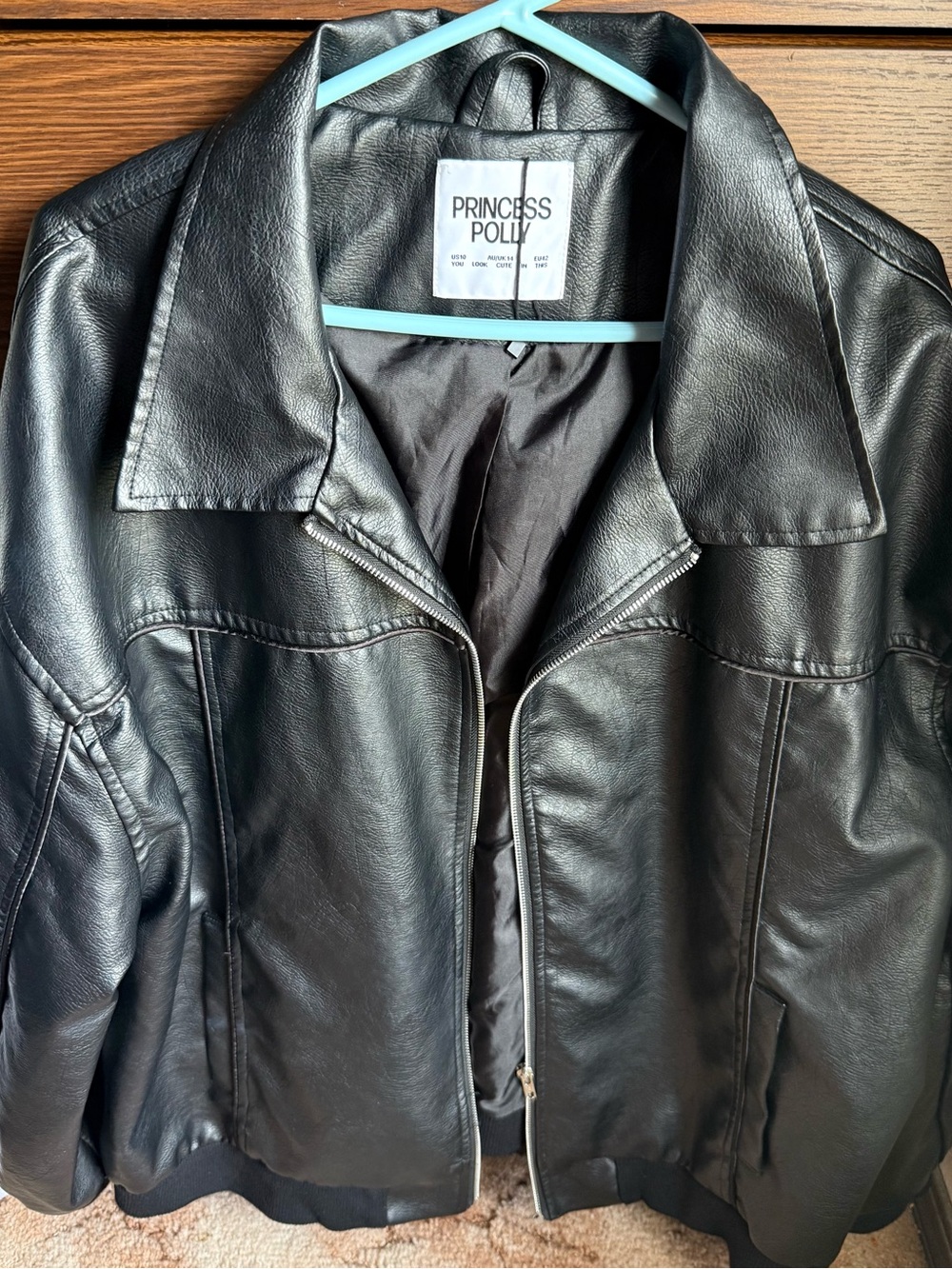 Princess Polly black leather jacket